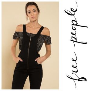 Free People Jax Denim One Piece Overall Jumpsuit